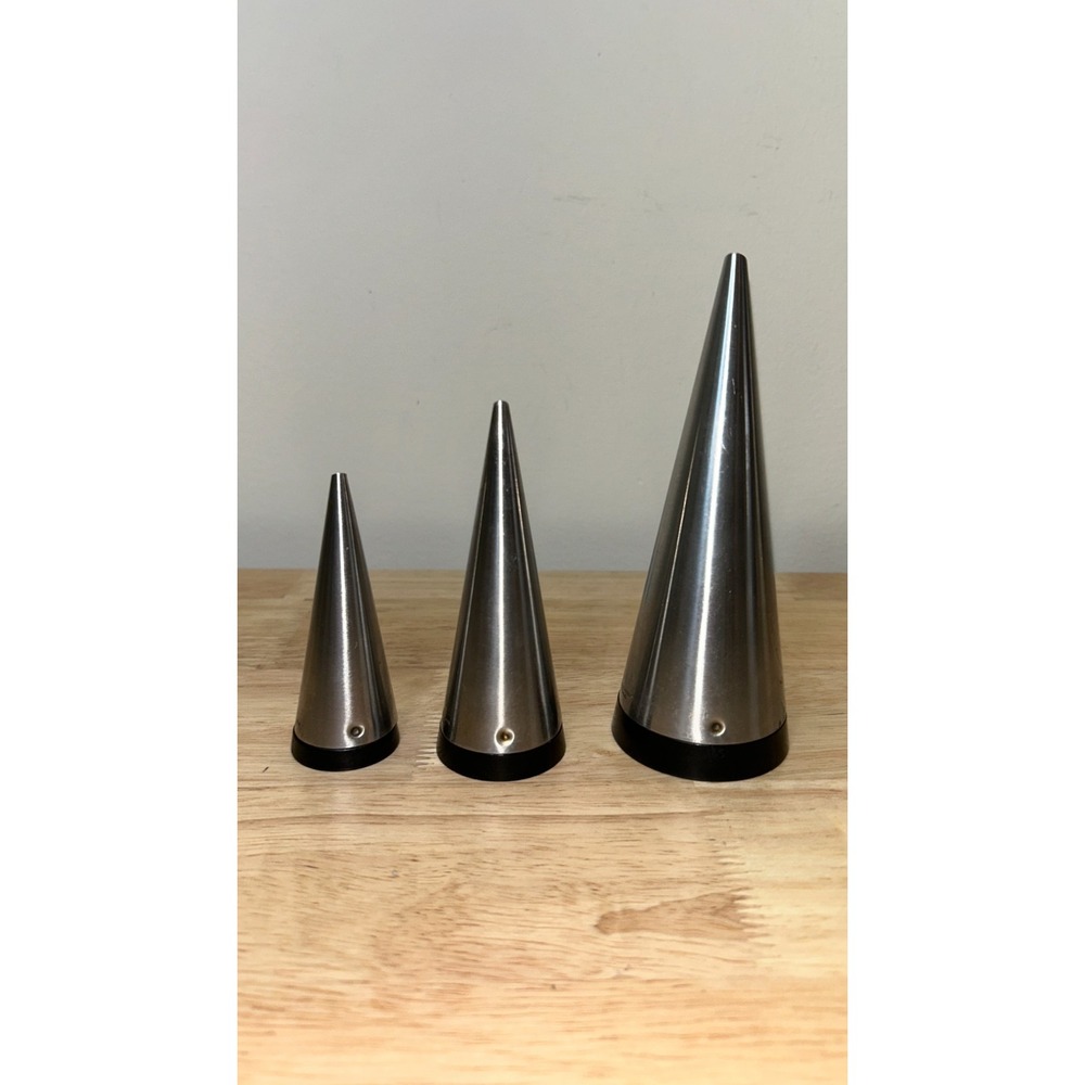 Pierre Forssell for Gense Sweden Stainless Steel Conical Salt Pepper Sugar Set‎